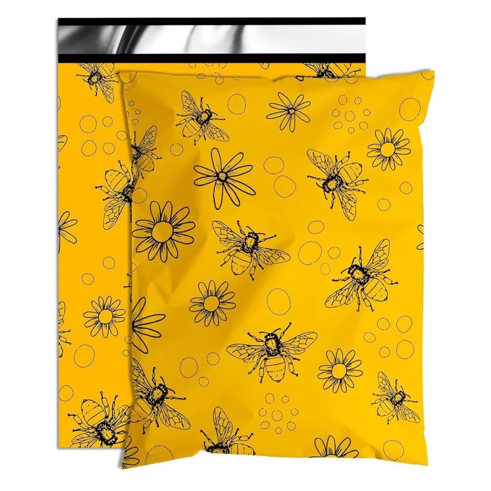 (20) 10x13 Floral Bees Poly Mailers